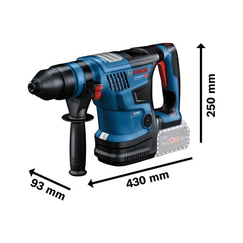Bosch GBH 18V-34 CF Pro BITURBO SDS-Plus Rotary Hammer 18V 2 x 5.5Ah ProCORE18V Li-ion Bosch - Dynamic Drive