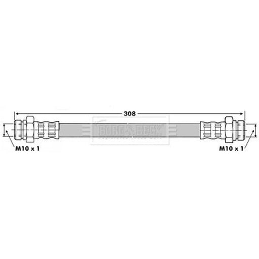 Borg & Beck Brake Hydraulic Hose Line Rear Right BBH6807