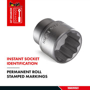 Teng Tools 1/2" Socket 12 pt AF 3/8" Teng Tools - Dynamic Drive