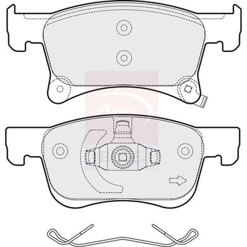 Apec Front Brake Pad Set fits Opel Adam 2014-2018 1.0