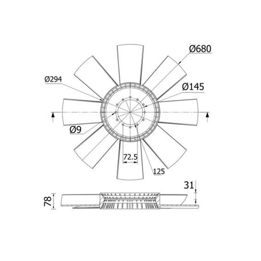 Mahle Radiator Cooling Fan Blade