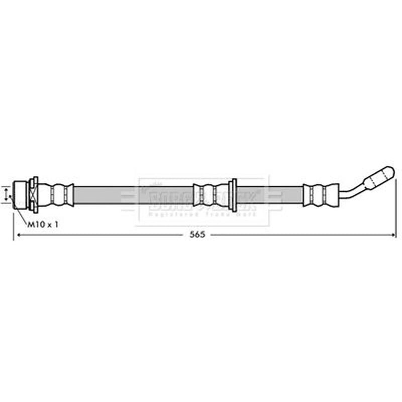 Borg & Beck Brake Hydraulic Hose Line Front Right BBH7351