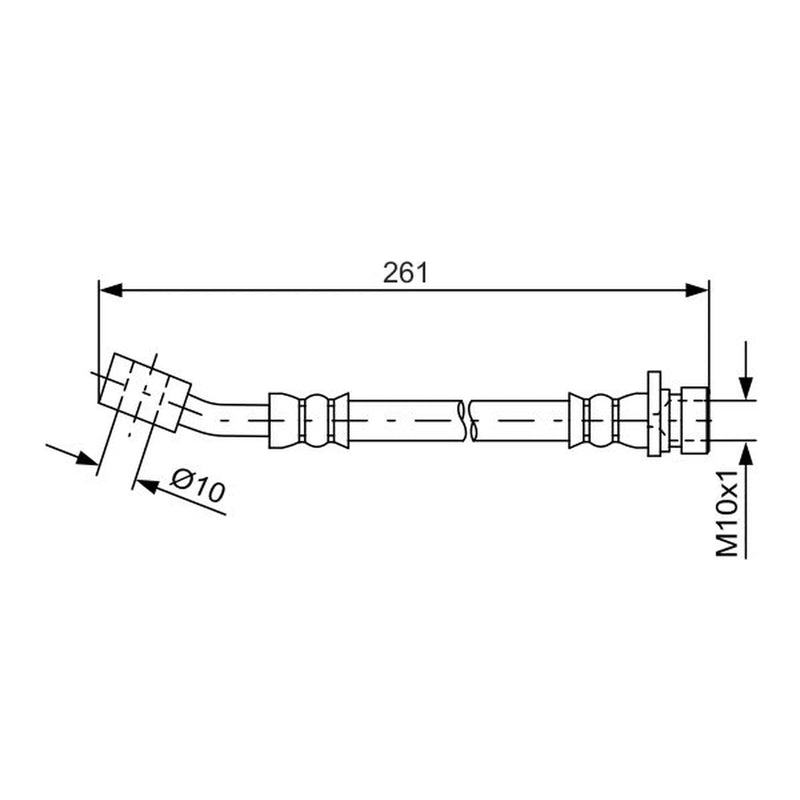 Bosch Brake Hydraulic Hose Line outer fits Honda Jazz III 2008-2015 1.2 1.3 1.4