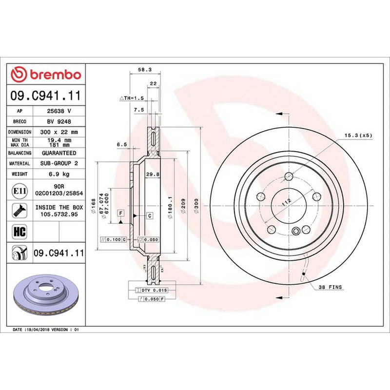 Brembo Front / & Rear / Brake Discs & Pads fits Mercedes-Benz Sl 2001-2012