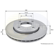 Comline Front Brake Discs & Pads fits Mitsubishi Colt VI 2004-2012 1.1 1.3 1.5