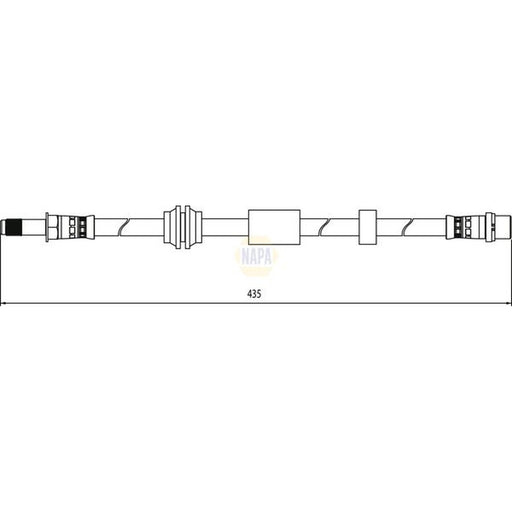 NAPA Brake Hydraulic Hose Line Front fits Volvo C30 2006-2012 1.6 1.8 2.0 2.4