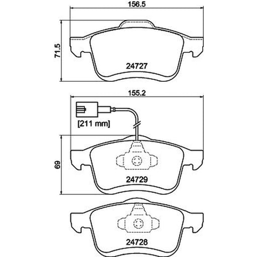 DON Front Brake Pad Set fits Fiat Doblo Cargo 2010-2023 1.3 1.4 1.6 2.0