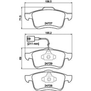 Mintex Front Brake Pad Set fits Fiat Doblo Cargo 2010-2023 1.3 1.4 1.6 2.0
