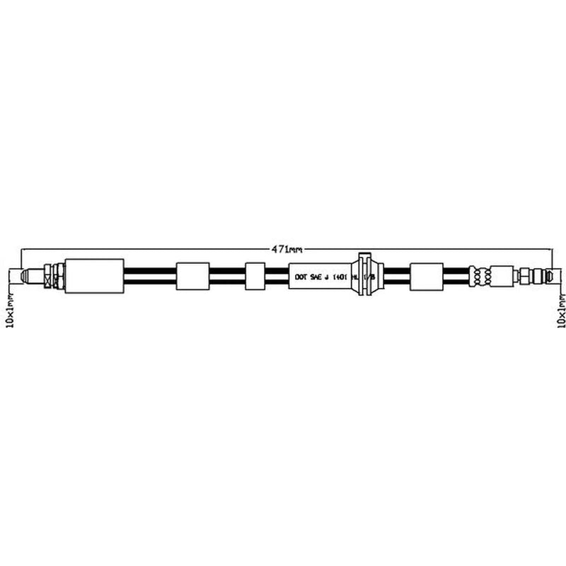 Juratek Brake Hydraulic Hose Line Front Left fits Ford Ka 2001-2008 1.6