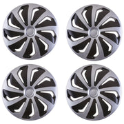 14" Alloy Look Black & Silver Wheel Trims Hub Caps Covers Protectors Versaco  - Dynamic Drive