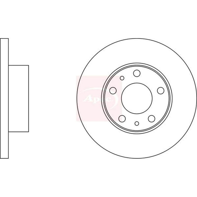 Apec 2 x Solid Front Brake Discs DSK654-x2
