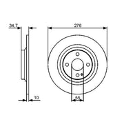 Bosch 2 x Solid Brake Discs fits Mazda MX-5 1998-2005 1.6 1.8