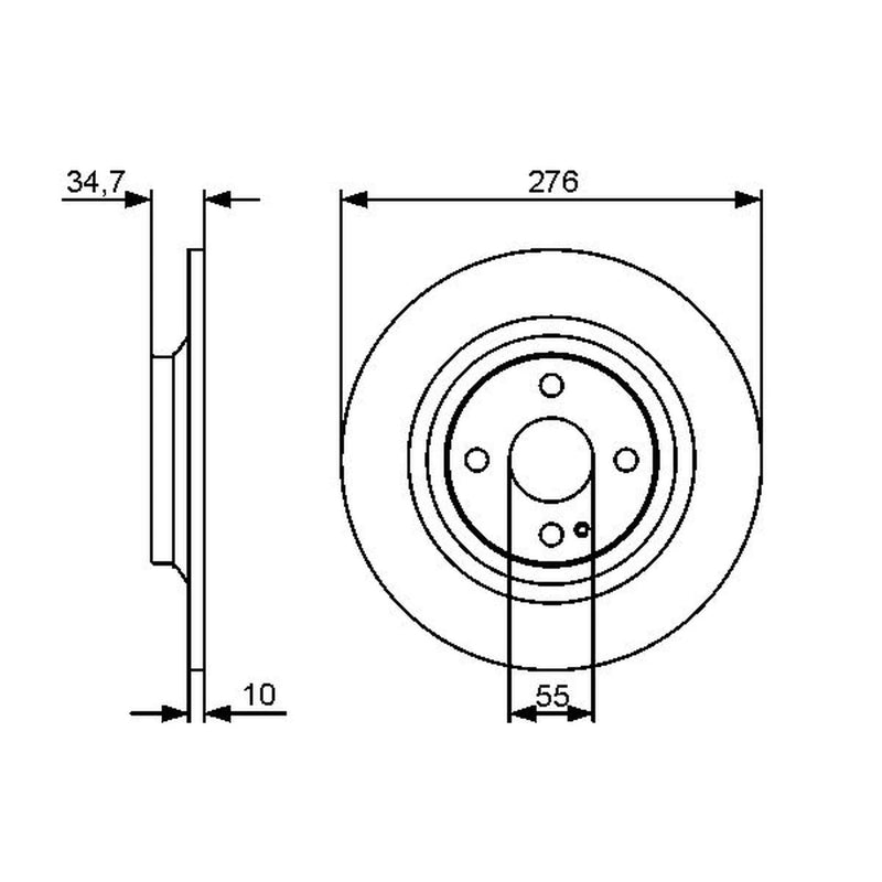 Bosch 2 x Solid Brake Discs fits Mazda MX-5 1998-2005 1.6 1.8