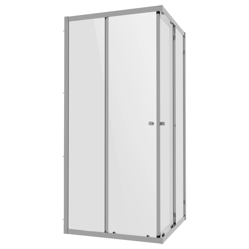 Baridi Shower Entry Enclosure 800 x 800mm with Tempered Glass - Chrome