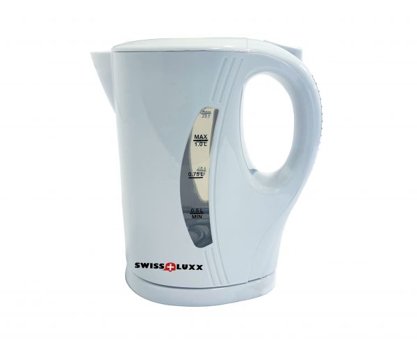 Swiss Luxx white cordless kettle with water level window