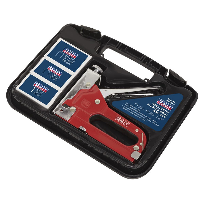 Sealey Staple & Brad Nail Gun Heavy-Duty 4-14mm AK7061 Sealey - Dynamic Drive