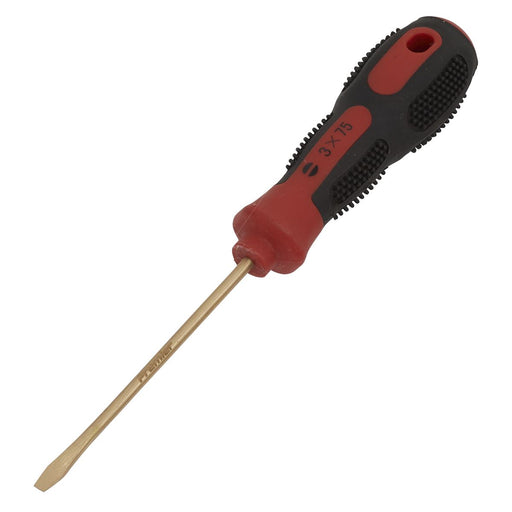 Sealey Screwdriver Slotted 3 x 75mm Non-Sparking NS092 Sealey - Dynamic Drive