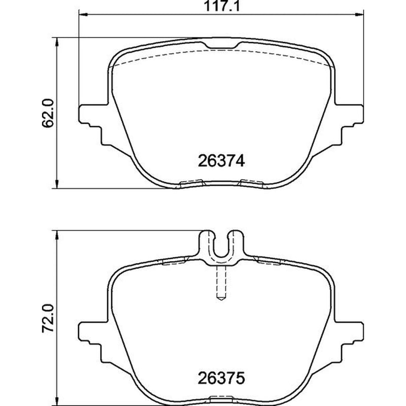 Brembo 4 x Rear Brake Pad Set fits Mercedes-Benz C-Class 2021-2022