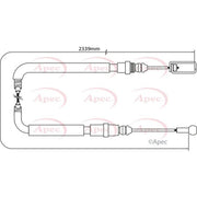Apec Handbrake Cable Left Rear fits Citroën C8 2002 on 2.0 2.2