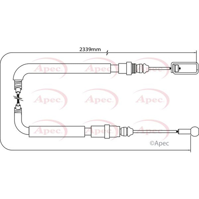 Apec Handbrake Cable Left Rear fits Citroën C8 2002 on 2.0 2.2