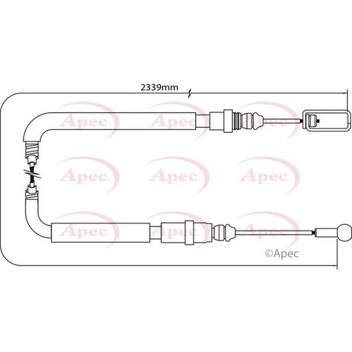 Apec Handbrake Cable Left Rear fits Citroën C8 2002 on 2.0 2.2