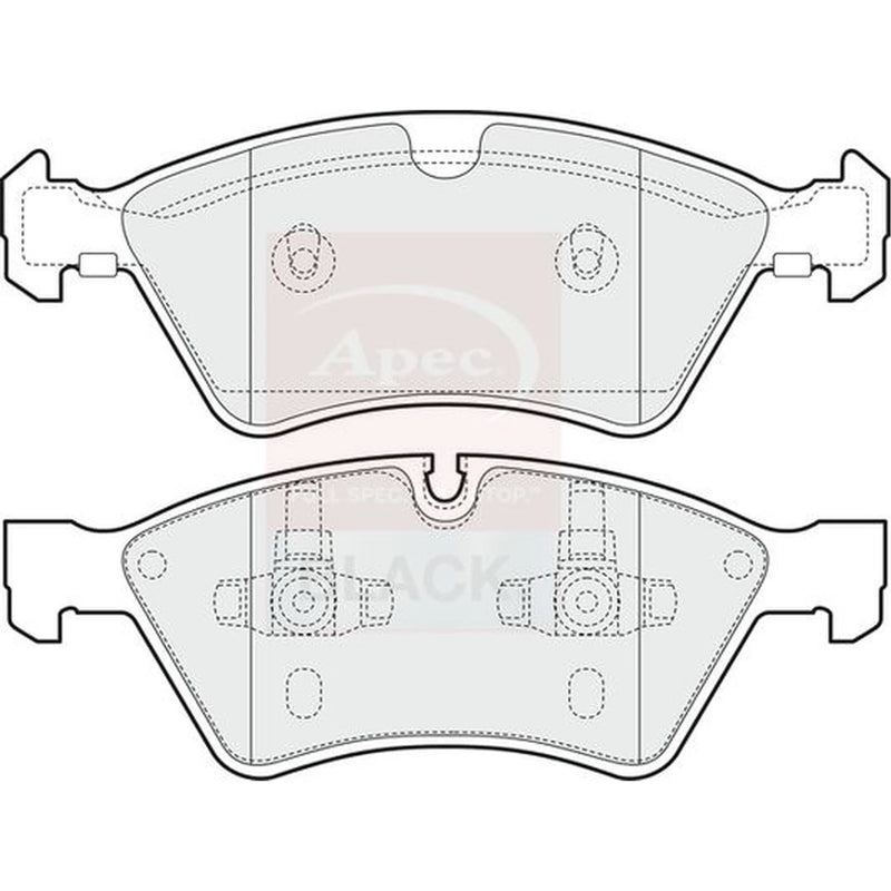 Apec Black Front Brake Pad Set fits Mercedes-Benz E-Class 2006-2008 211.090