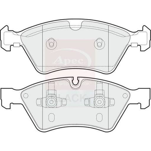 Apec Black Front Brake Pad Set fits Mercedes-Benz E-Class 2006-2008 211.090