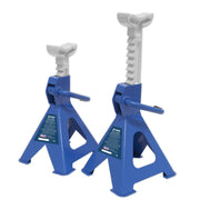 Sealey AXLe Stands (Pair) 2 Tonne Capacity per Stand Ratchet Type Blue Sealey - Dynamic Drive