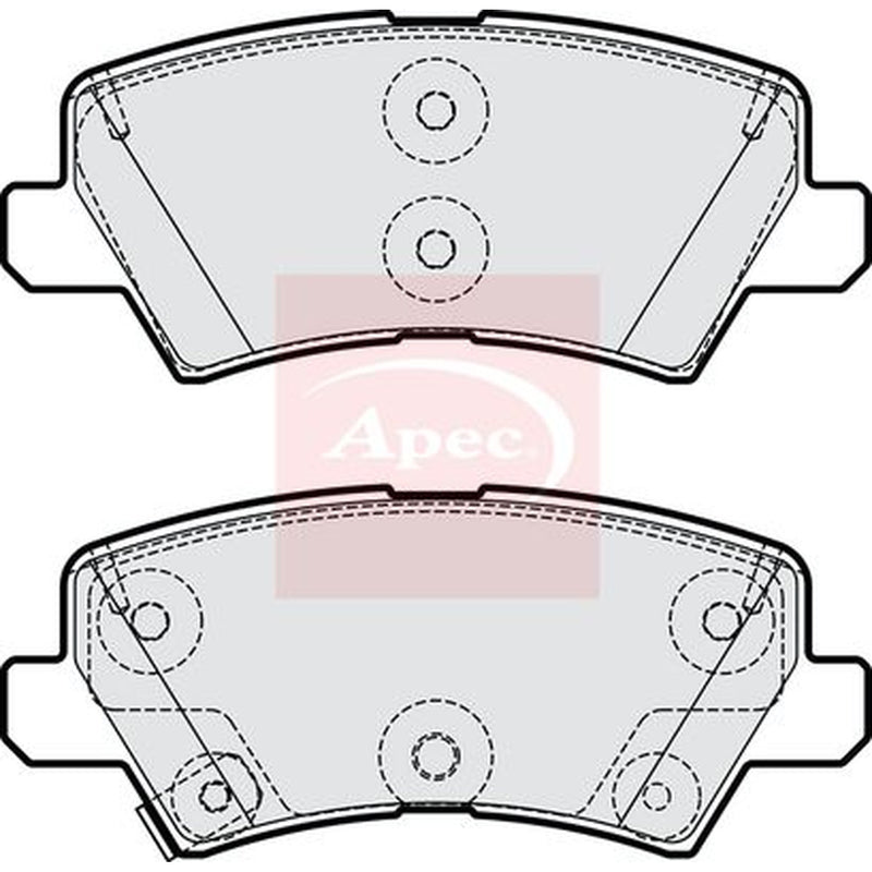 Apec Rear Brake Pad Set fits Kia Picanto III 2017-2018 1.0 1.2