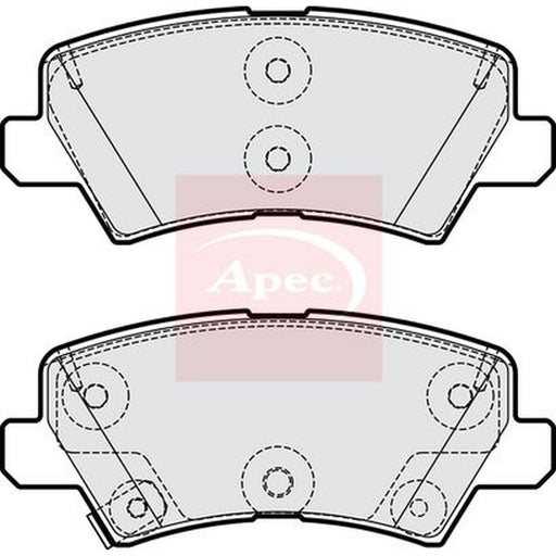 Apec Rear Brake Pad Set fits Kia Picanto III 2017-2018 1.0 1.2