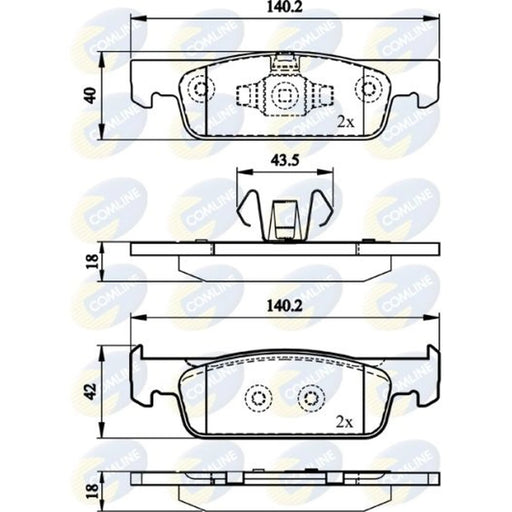 Comline 4 x Front Brake Pad Set fits Dacia Logan II 2012-2013 1.2 1.5 1.6