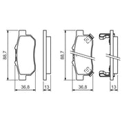 Bosch Front & Rear Pads fits Honda Jazz III 2008-2015 1.2 1.3 1.4