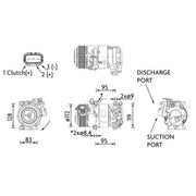 Mahle Air Conditioning Compressor fits Hyundai I10 II 2013-2019 1.0