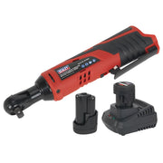 Sealey Ratchet Wrench Kit 3/8"Sq Drive 12V SV12 Series 2 Batteries CP1202KIT Sealey - Dynamic Drive