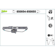Valeo Electric Window Regulator Lifter Right Rear 850855
