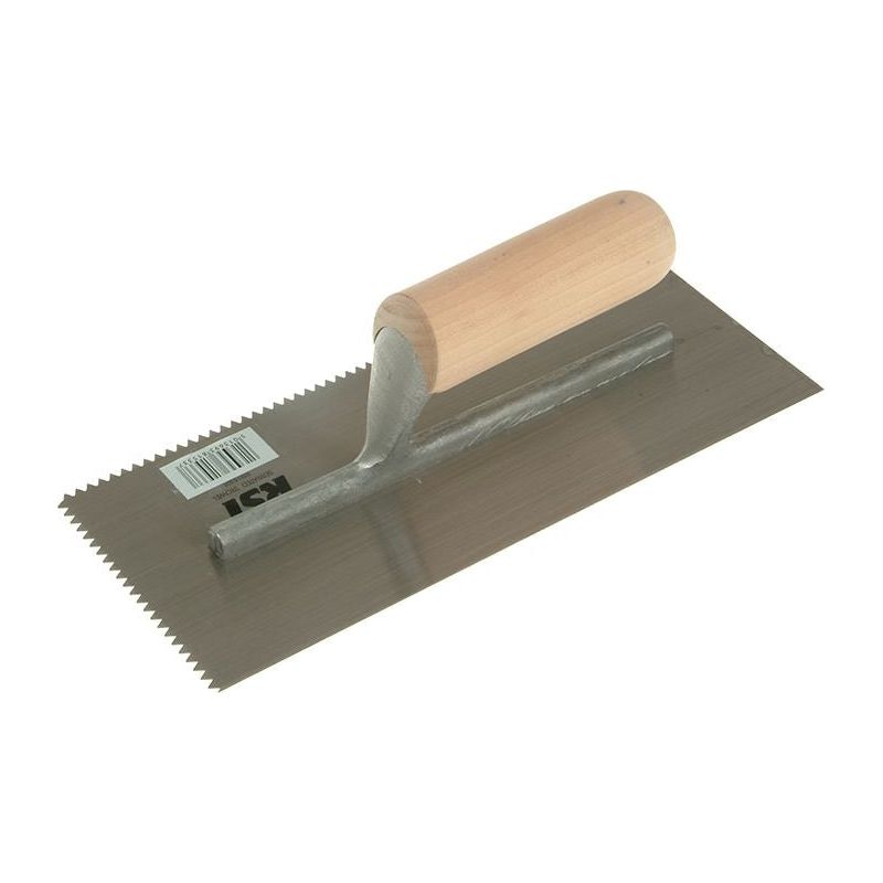 R.S.T. Notched Trowel 5mm V Notches Wooden Handle 11 x 4.1/2in R.S.T. - Dynamic Drive