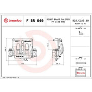 Brembo Brake Caliper Assembly Front Right fits Mercedes-Benz Vito 2014 on