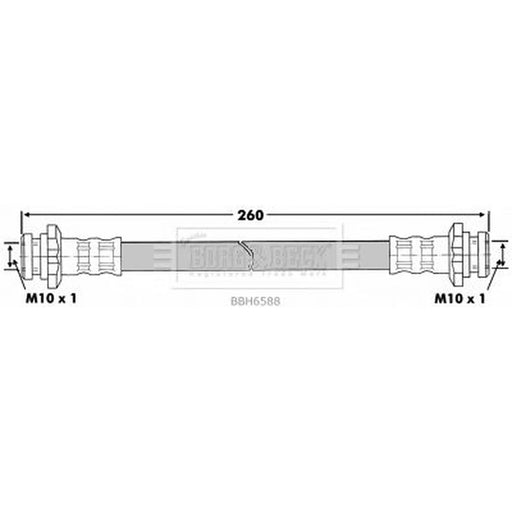 Borg & Beck Brake Hydraulic Hose Line Rear Right BBH6588