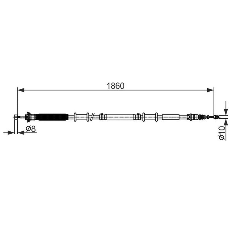 Bosch Handbrake Cable Right Rear fits Alfa Romeo Giulietta 2010-2020