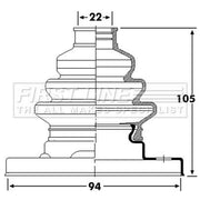 First Line Drive Shaft Bellow Kit Rear Left fits BMW 3 1990-1999