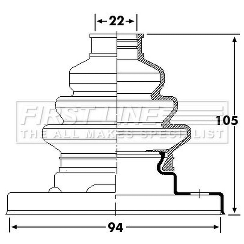 First Line Drive Shaft Bellow Kit Rear Left fits BMW 3 1990-1999