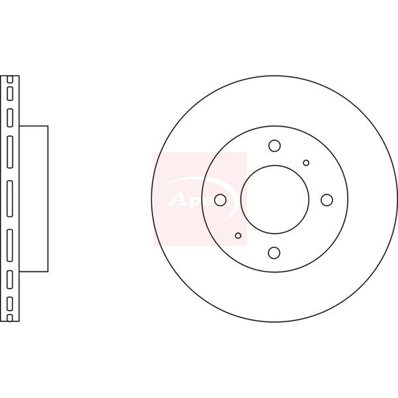 Apec Front & Rear Brake Discs & Pads fits Mitsubishi Carisma 1997-2006 1.6
