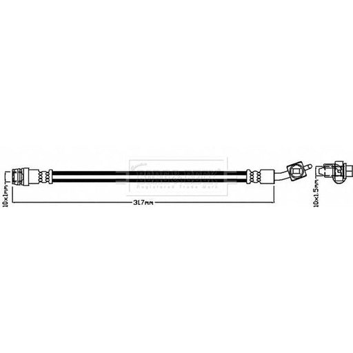 Borg & Beck Brake Hydraulic Hose Line outer BBH8300