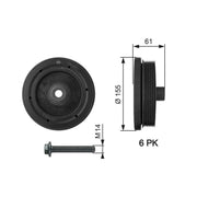 Gates Crank Shaft Belt Pulley TVD1021A