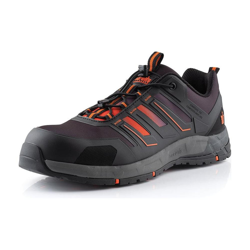 Scruffs Air Safety Trainer Black/Orange Size 8 / 42 Scruffs - Dynamic Drive