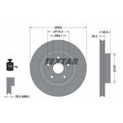 Textar 2 x Vented Front Brake Discs 92286203-x2