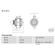 Bosch Car Alternator 12V 0 986 049 320