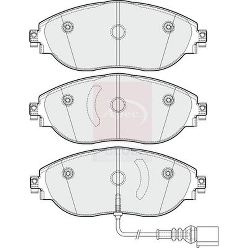 Apec Front Brake Pad Set fits Seat Alhambra 2010-2022 1.4 2.0