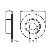 Bosch 2 x Solid Brake Discs fits BMW 5 1981-1987