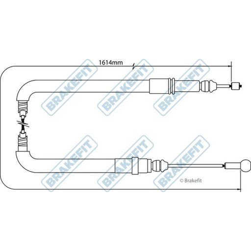 Apec Handbrake Cable Left Rear fits Citroën Dispatch II 2007-2016 1.6 2.0